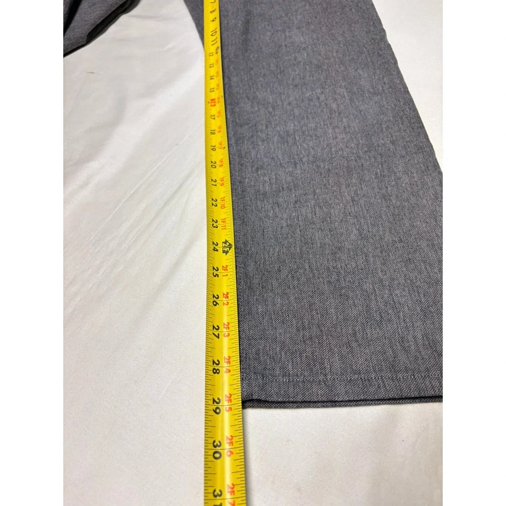 Teleria Zed Cobra 19 Grey Textured Pants Mens 38X29 Made in Italy Straight Leg